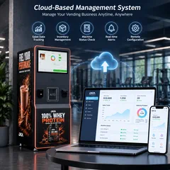 Cloud management for protein shake vending machines